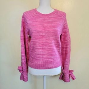 J.Crew Pink Tie-Sleeve Alpaca Wool Blend Sweater Size S